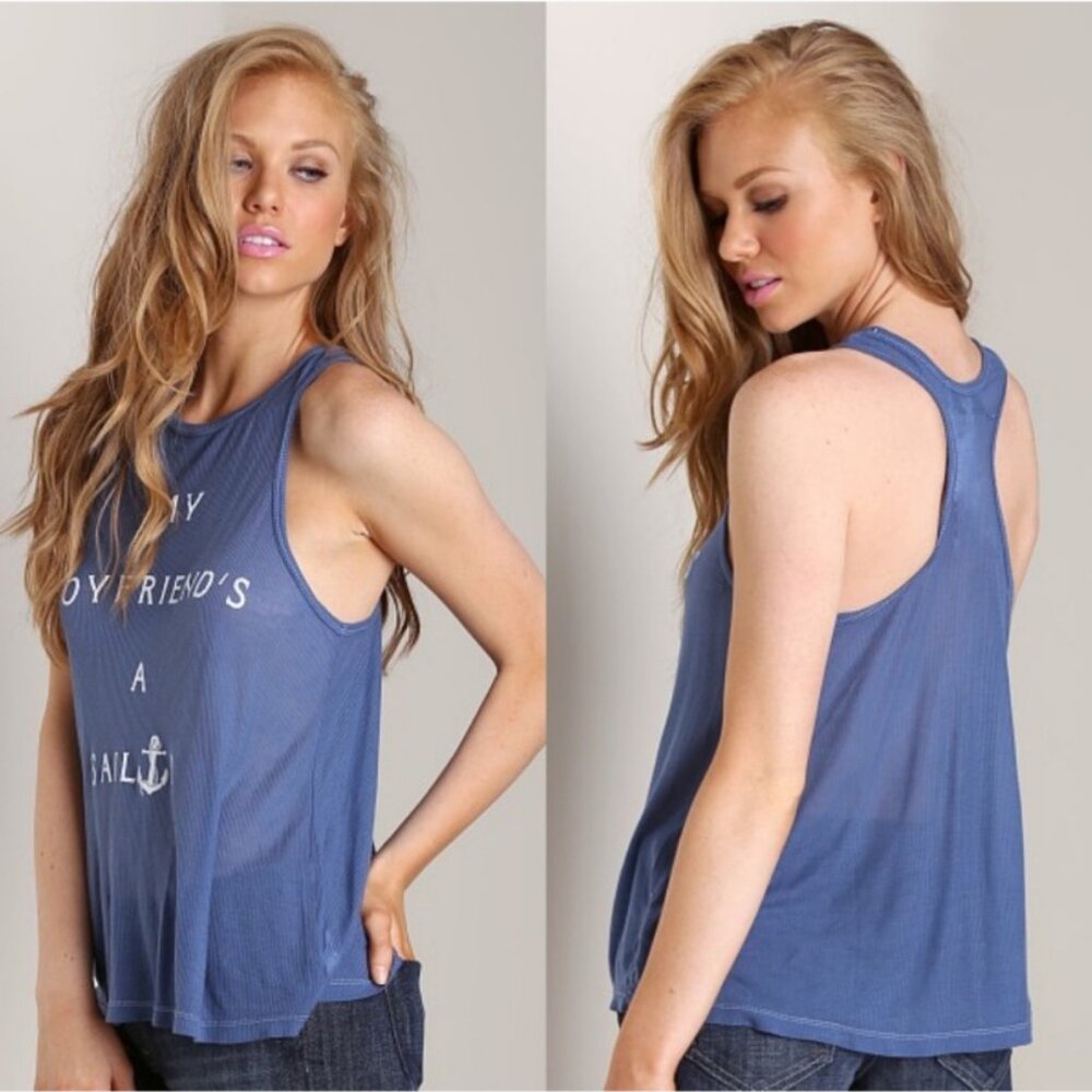 Wildfox "My boyfriend's a sailor" Racerback Tank Top